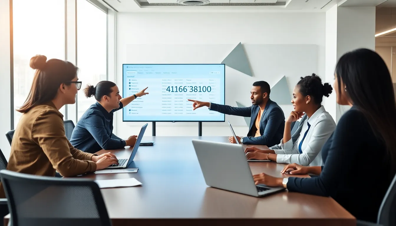 diverse team discussing the significance of a numerical identification system.